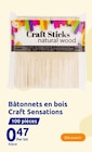 Bâtonnets en bois - Craft Sensations en promo chez Action Versailles à 0,47 €