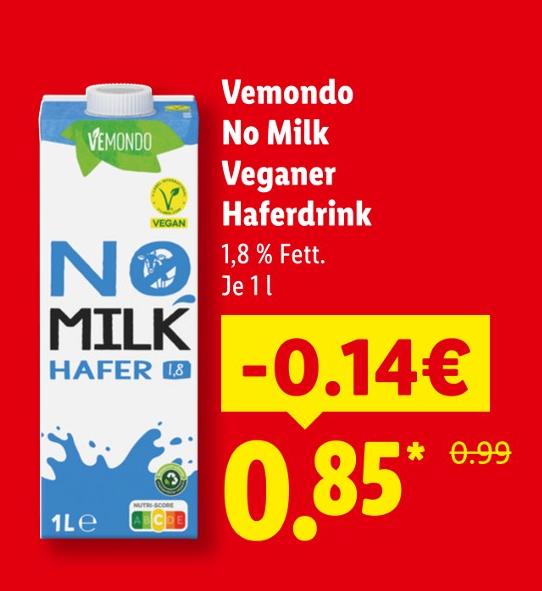 No Milk Veganer Haferdrink