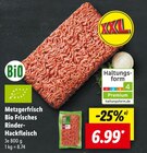 Bio Frisches Rinder-Hackfleisch von Metzgerfrisch für 6,99 € bei Lidl im Angebot Bio Frisches Rinder-Hackfleisch von Metzgerfrisch im aktuellen Lidl Prospekt