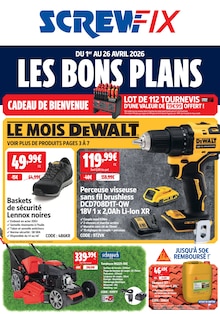 Catalogue Screwfix de la semaine 14, "LES BONS PLANS", page 1, 01/04/2026 - 26/04/2026 Prospectus Screwfix en cours, "LES BONS PLANS", page 1 sur 12
