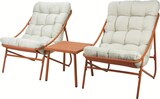 Salon de jardin duo 2 chaises relaxation et table acier en promo chez Maxi Bazar Choisy-le-Roi à 179,00 €