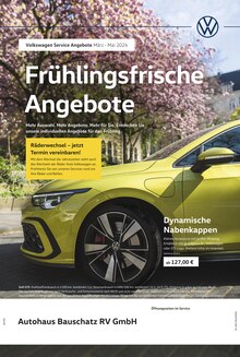 Aktueller Volkswagen Prospekt "Frühlingsfrische Angebote" Seite 1 von 1 Seite für Ravensburg