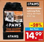 Katzentrocken-nahrung Pute Angebote von 4PAWS bei Netto Marken-Discount Oranienburg für 14,99 €