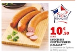 Saucisses cuites fumées d'Alsace en promo chez Super U Marseille à 10,50 €