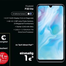 Elektro-Föster GmbH Kirchhundem - Smartphone P30 lite + congstar AllnetFlat Smartphone P30 lite + congstar AllnetFlat Angebot bei Elektro-Föster GmbH Kirchhundem im Prospekt "Wir wünschen allen Kunden ein frohes & gesundes Neues Jahr!"