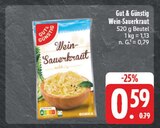 Wein-Sauerkraut im Angebot bei EDEKA in Plauen Wein-Sauerkraut Angebote von Gut & Günstig bei EDEKA Plauen für 0,59 €