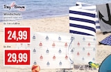 Kaufhaus Stolz Göhren - Windschutz gestreift oder mit Boot-Motiv Angebot im Prospekt Windschutz gestreift oder mit Boot-Motiv bei Kaufhaus Stolz im Göhren Prospekt für 24,99 €