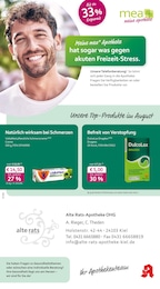 Apotheken Prospekt von mea - meine apotheke Kiel mea - meine apotheke Prospekt: "Unsere August-Angebote", 4 Seiten, 01.08.2026 - 31.08.2026