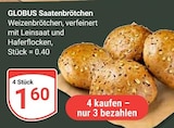 Aktuelles Saatenbrötchen Angebot bei GLOBUS in Halle (Saale) ab 1,60 €