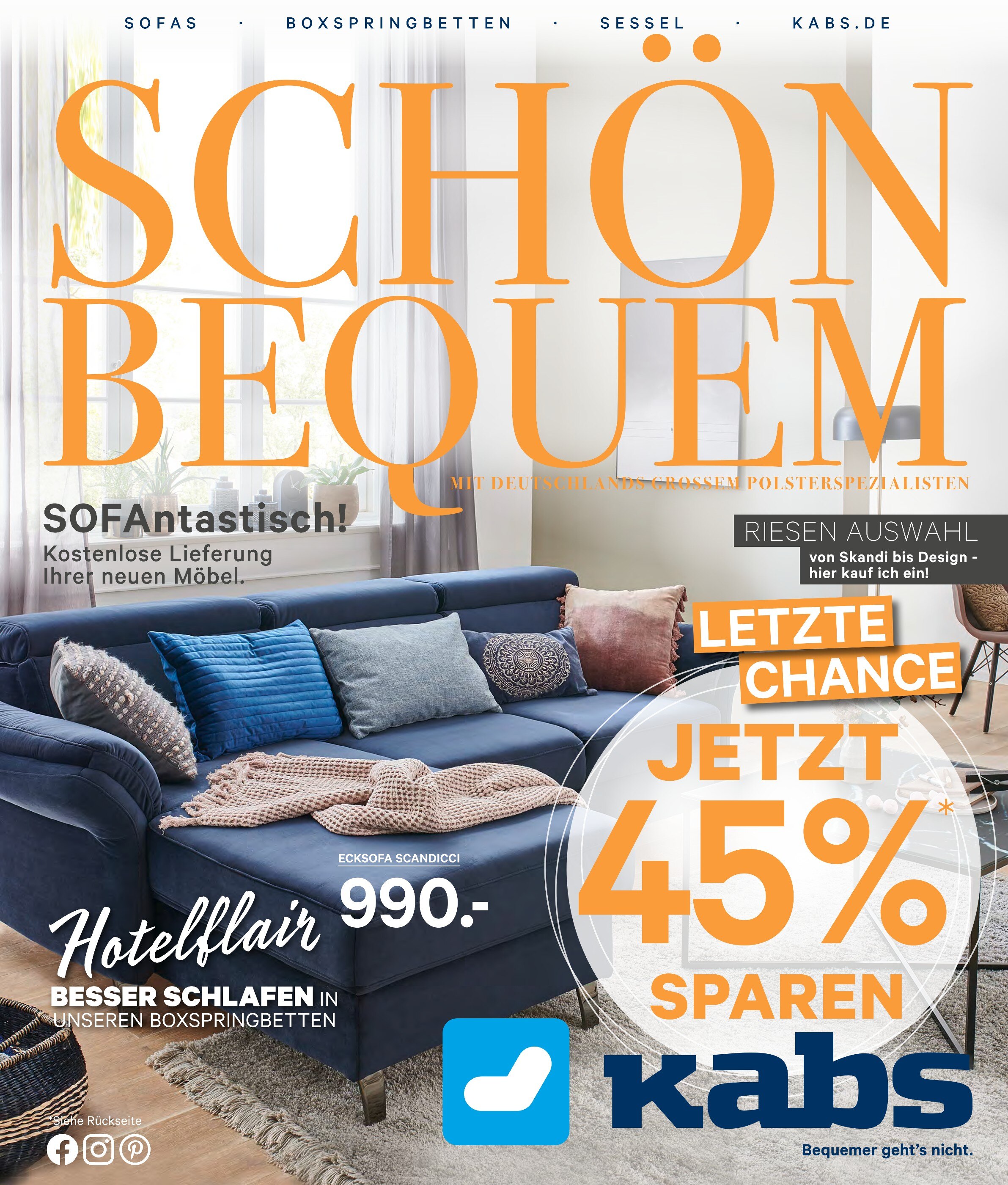 Kabs Prospekt für Hamburg mit 41 Seiten Kabs Prospekt für Hamburg: "SCHÖN BEQUEM", 41 Seiten, 15.09.2021 - 29.09.2021