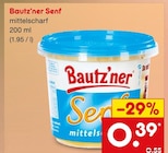 Senf mittelscharf im Netto Marken-Discount Prospekt Senf mittelscharf von Bautz'ner im aktuellen Netto Marken-Discount Prospekt für 0,39 €