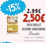 Tofu grillé sésame gingembre - Tossolia dans le catalogue Naturalia