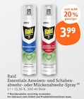 Essentials Ameisen- und Schabenabwehr-Spray im tegut Prospekt Essentials Ameisen- und Schabenabwehr-Spray von Raid im aktuellen tegut Prospekt für 3,99 €