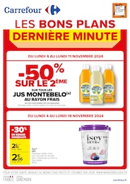 Catalogue Supermarchés de Carrefour à Courthézon Prospectus Carrefour à Courthézon, "LES BONS PLANS DE DERNIÈRE MINUTE", 2 pages, 04/11/2024 - 19/11/2024