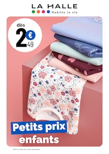 Catalogue La Halle à Toulouse cette semaine, valable du 12/08/2026 au 18/08/2026 Prospectus La Halle à Toulouse, "Petits prix enfants", 1 page de promos valables du 12/08/2026 au 18/08/2026