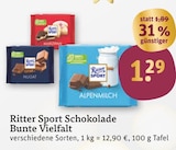 Schokolade Bunte Vielfalt Angebote von Ritter Sport bei tegut Schweinfurt für 1,29 €