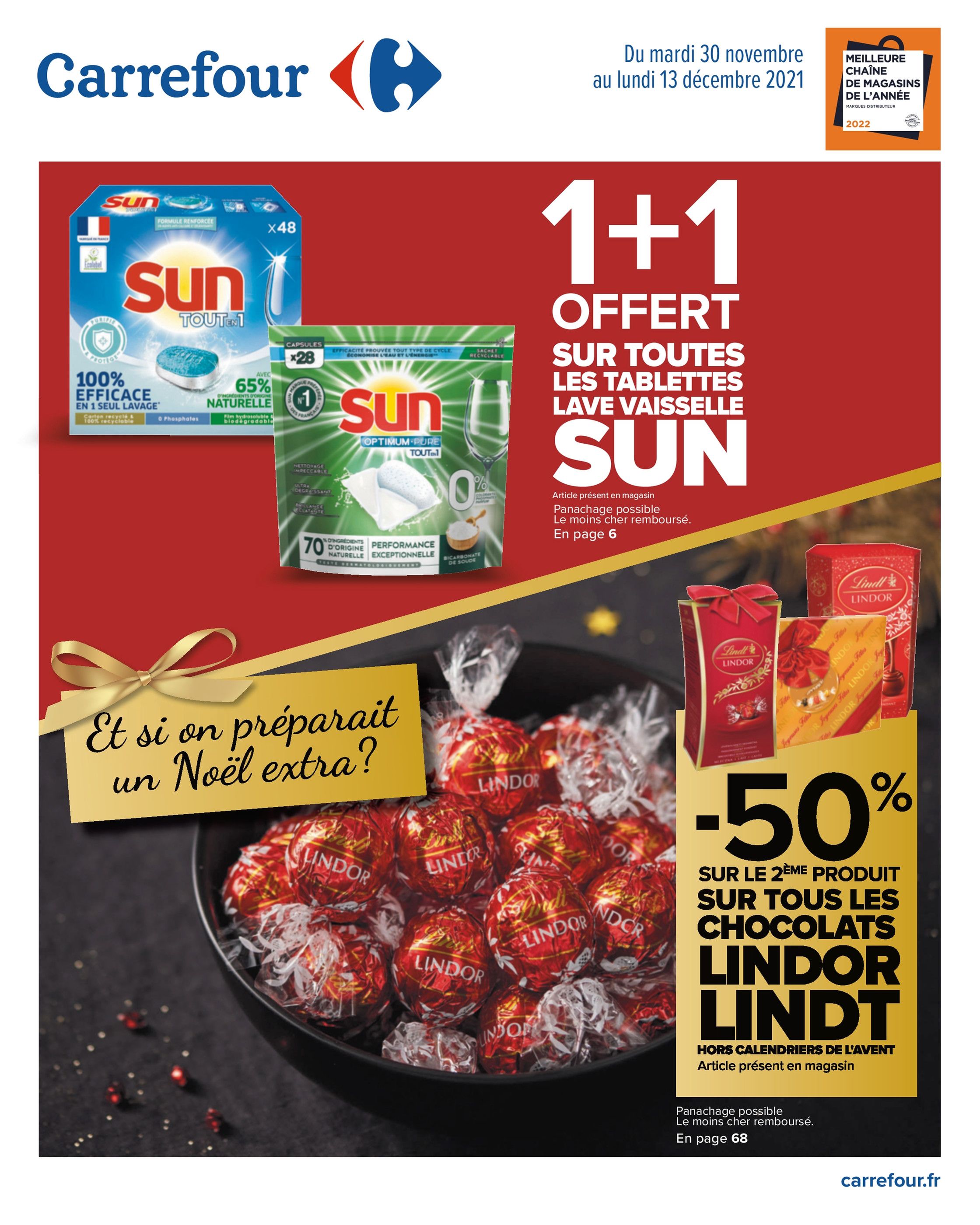 Catalogue Carrefour à Grenoble, avec 104 pages Prospectus Carrefour à Grenoble, "Et si on préparait un Nöel extra ?", 104 pages, 30/11/2021 - 13/12/2021
