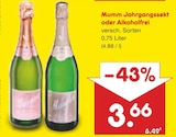 Jahrgangssekt im Angebot bei Netto Marken-Discount in Braunschweig Jahrgangssekt Angebote von Mumm bei Netto Marken-Discount Braunschweig für 3,66 €