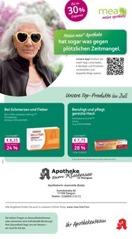mea - meine apotheke Prospekt der KW 27 "Unsere Juli-Angebote" Aktueller mea - meine apotheke Prospekt "Unsere Juli-Angebote" Seite 1 von 4 Seiten