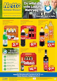 Coca Cola im Netto Marken-Discount Prospekt "DER ORT, AN DEM DU IMMER AUSGEZEICHNETE PREISE FINDEST." mit 2 Seiten (Wetzlar)