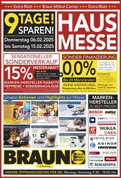 Aktueller BRAUN Möbel-Center Prospekt mit Butter, "HAUSMESSE - 9 TAGE SPAREN!", Seite 1