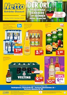 Mineralwasser im Netto Marken-Discount Prospekt "DER ORT, AN DEM DU IMMER AUSGEZEICHNETE PREISE FINDEST." mit 2 Seiten (Dortmund)