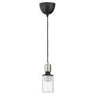 Lampenaufhängung +LED-Leuchtmittel textil vernickelt/röhrenförmig gemustert von SKAFTET / MOLNART im aktuellen IKEA Prospekt