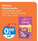 Whiskas Katzennahrung im V-Markt Prospekt Katzensnacks von Whiskas im aktuellen V-Markt Prospekt für 0,99 €