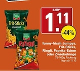 Jumpys, Frit-Sticks, Ringli, Paprika-Ecken oder Zwiebelringe im Angebot bei WEZ in Minden Jumpys, Frit-Sticks, Ringli, Paprika-Ecken oder Zwiebelringe Angebote von funny-frisch bei WEZ Minden für 1,11 €
