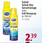 Schuh Deo Geruchsstopp oder Fuß Deospray Angebote von Scholl bei Rossmann Regensburg für 2,39 €