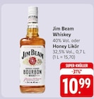 Whiskey oder Honey Likör Angebote von Jim Beam bei EDEKA Lahr für 10,99 €