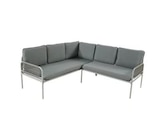 Promo Salon de jardin d’angle 5 places métal vert lichen avec coussins à 279,00 € dans le catalogue Brico Dépôt à Saint-Étienne