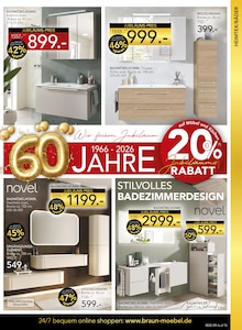 Badmöbel im aktuellen BRAUN Möbel-Center Prospekt (Freiburg (Breisgau)) Badmöbel im BRAUN Möbel-Center Prospekt "60 Jahre Braun Möbel Center" mit 20 Seiten (Freiburg (Breisgau))