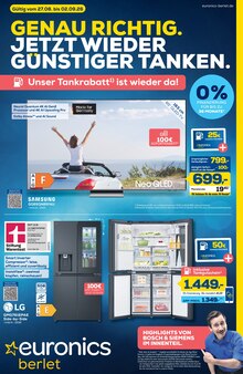 Fernseher im EURONICS Prospekt "GENAU RICHTIG. JETZT WIEDER GÜNSTIGER TANKEN." mit 10 Seiten (Soest)