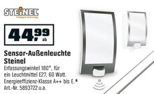 Sensor-Außenleuchte bei OBI in Oldenburg Sensor-Außenleuchte im Angebot bei OBI Oldenburg für 44,99 €