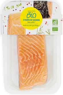 2 pavés de saumon “Monoprix Bio” - Monoprix à Paris 2 pavés de saumon “Monoprix Bio” en promo chez Monoprix Paris à 11,95 €