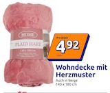 Wohndecke mit Herzmuster Angebote von HOME bei Action Dresden für 4,92 €