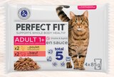 Sachets fraîcheur pour chat stérilisé en sauce Adult 1+ au poulet, au boeuf - Perfect Fit à 1,73 € dans le catalogue Intermarché Super