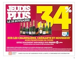 34% reversés sur votre Carte U sur les champagnes, crémants et mousseux en promo chez U Express Le Vésinet