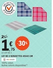 Lot de 2 serviettes 45x45 cm - HOMESIDE dans le catalogue E.Leclerc