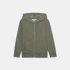 Sweat zippé à capuche molleton vert kaki garçon - La Halle Sweat zippé à capuche molleton vert kaki garçon à 8,99 € dans le catalogue La Halle