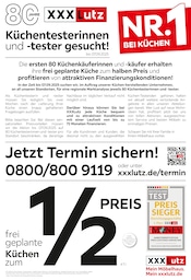 XXXLutz Möbelhäuser Möbel & Einrichtung Prospekt der aktuellen Woche mit 4 Seiten, gültig von 25.08.2025 bis 07.09.2025, in Burgau und Umgebung Aktueller XXXLutz Möbelhäuser Möbel & Einrichtung Prospekt in Burgau und Umgebung, "Küchentesterinnen und tester gesucht" mit 4 Seiten, 25.08.2025 - 07.09.2025