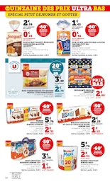Prix et réduction Kinder Chocolat dans le prospectus Super U en cours Offre Kinder Chocolat dans le catalogue Super U du moment à la page 14