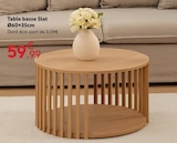 Table basse Slat Ø60×35cm en promo chez Maxi Bazar Paris à 59,99 €