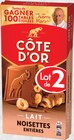 Tablettes de chocolat au lait noisettes entières - CÔTE D'OR - Intermarché Express Tablettes de chocolat au lait noisettes entières - CÔTE D'OR à 2,76 € dans le catalogue Intermarché Express