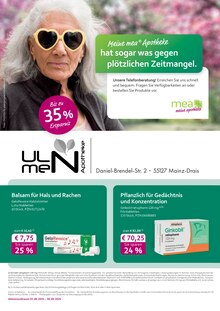 Aktueller mea - meine apotheke Prospekt "Unsere September-Angebote" Seite 1 von 4 Seiten für Mainz