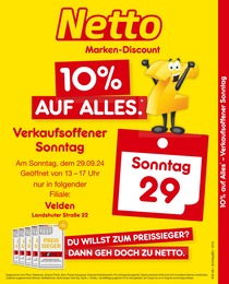 Netto Marken-Discount Prospekt: "10% auf alles.", 2 Seiten, 29.09.2024 - 29.09.2024