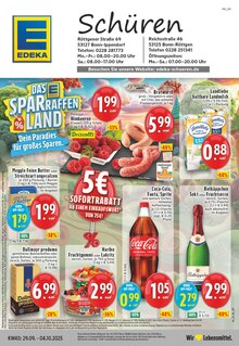 EDEKA Prospekt der Woche "Aktuelle Angebote" Seite 1, 29.09.2025 bis 04.10.2025 für Bonn Aktueller EDEKA Prospekt "Aktuelle Angebote" Seite 1 von 24 Seiten für Bonn