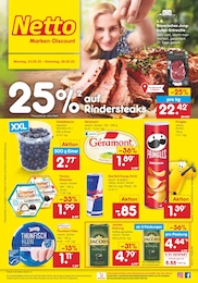 Netto Marken-Discount Prospekt für Nürtingen: 25% auf Rindersteaks, 41 Seiten, 23.05.2022 - 28.05.2022