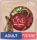 Croquettes chien mini adulte au bœuf et riz - PURINA ONE en promo chez Intermarché Nîmes à 3,49 €